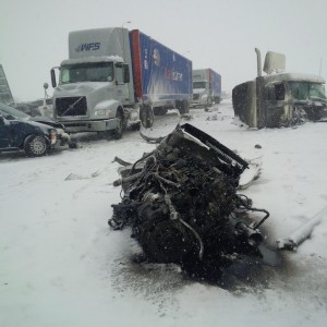 Accident on the 401 at Culloden Road. Photo OPP