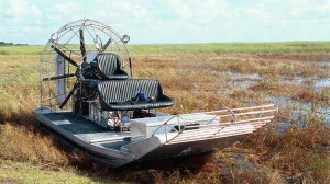 An air boat (like the one pictured above) flipped on Lake St. Clair this morning, leaving three men clinging to the craft before a fisherman brought them to safety. Photo Wikimedia