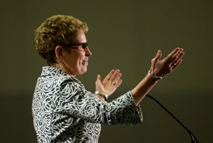 Ontario Liberal leader Kathleen Wynne gestures during a speech in Ottawa on Thursday, May 8, 2014. THE CANADIAN PRESS/Sean Kilpatrick 