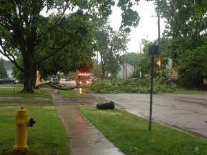 Delaware Avenue blocked after storm on June 18, 2014. Photo from Twitter @HandlebarzLures