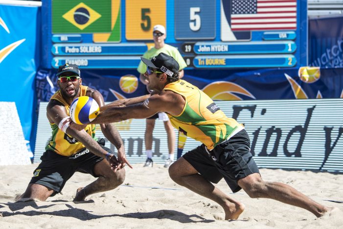 Olympic beach volleyball champions start with a win at Toronto’s Polson Pier